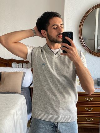 Chaleco Vintage Gris Talle S/M