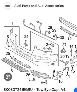 Tapa parachoques Audi A4 Sline 2015