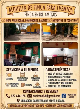 Alquiler Finca para Eventos y Fiestas