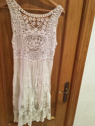 Vestido blanco encaje T. S-M