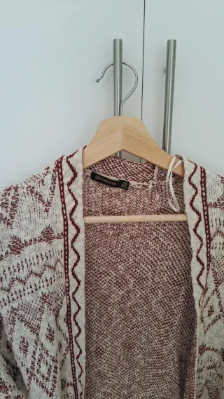 Chaqueta de punto estampado étnico