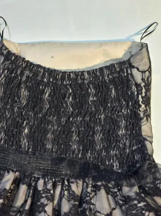 Vestido palabra de honor encaje Talla S