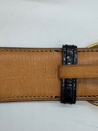 Cinturón Hermes Negro Hebilla Dorada
