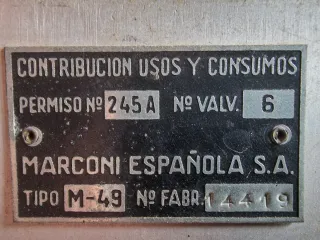 Radio Marconi M49 Fabricación en 1950.