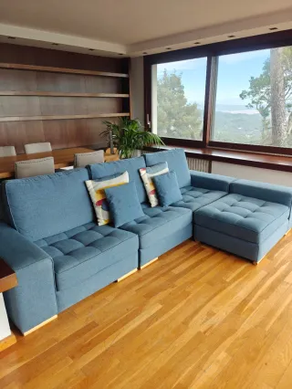 Sofá Chaise Longue Banak 4 Plazas Azul