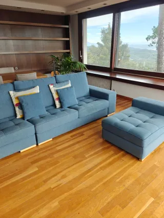 Sofá Chaise Longue Banak 4 Plazas Azul