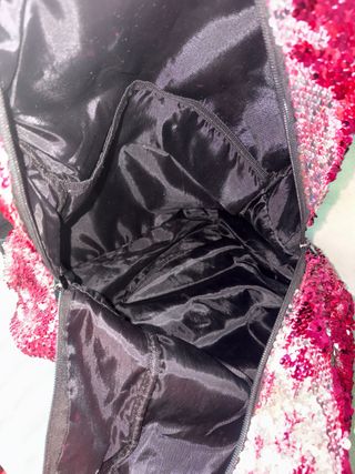 Mochila lentejuelas rosa y plata