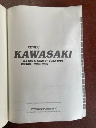 Manual Kawasaki KX 125/250/500 Clymer