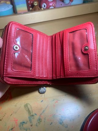 Monedero acolchado Chevron rojo