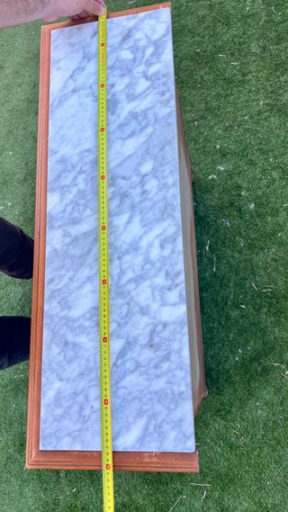 Mueble de entrada madera y mármol