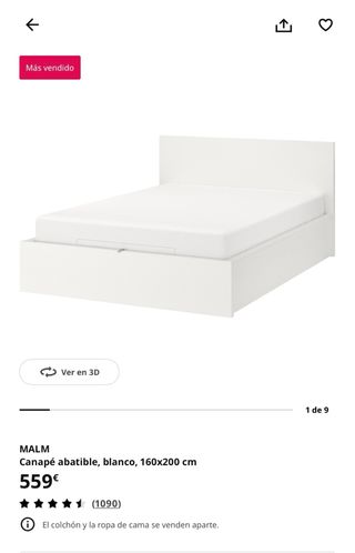 Cama Abatible Ikea Malm Blanco