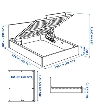 Cama Abatible Ikea Malm Blanco