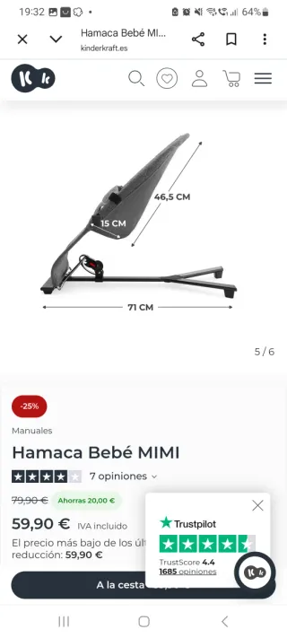 Mecedora Bebé Kinderkraft MIMI está como nueva