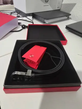 Cinturón CH Carolina Herrera Negro Hebilla Platead