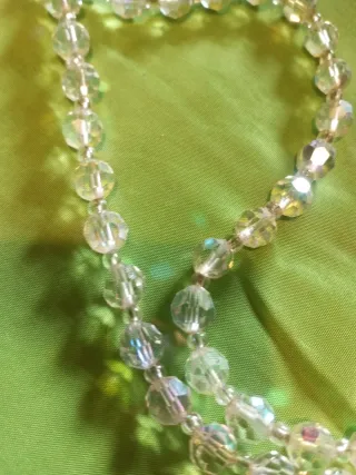 Collar antiguo cristal de roca dos vueltas