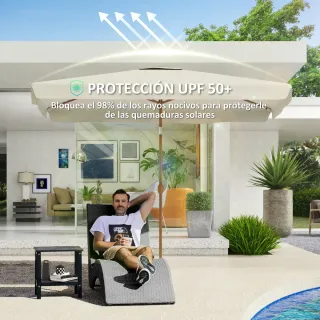 Sombrilla Terraza Exterior Beige 300x200x245cm