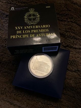 Moneda 10€ Plata XXV Aniversario Príncipe Asturias