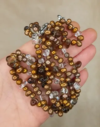Collar doble perlas río y cuarzo