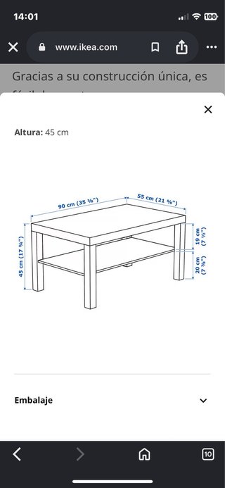Mesita de salón de madera