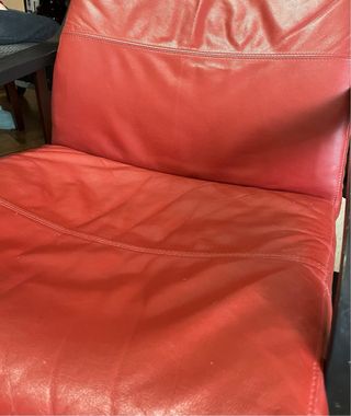 Sillón y Reposapiés Ikea Roang Piel Roja