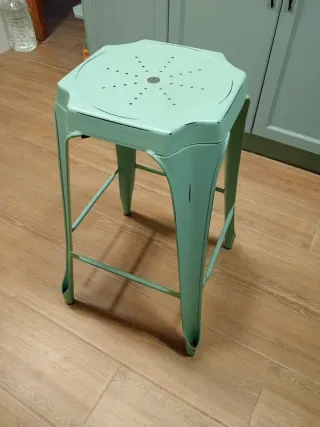 Taburetes altos Sklum metal verde vintage