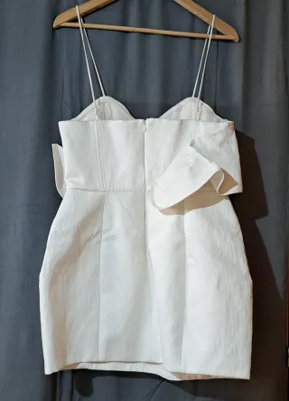 Vestido Zara Blanco Corto Tipo Corpiño