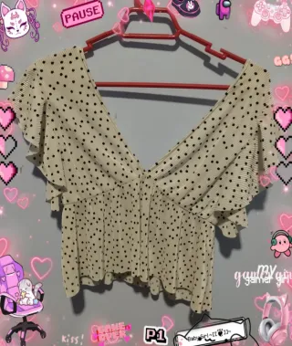 Blusa corta de lunares