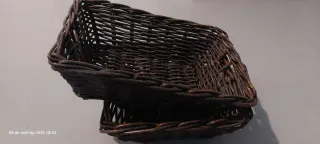 Cestas de mimbre cuadradas (2 unidades)