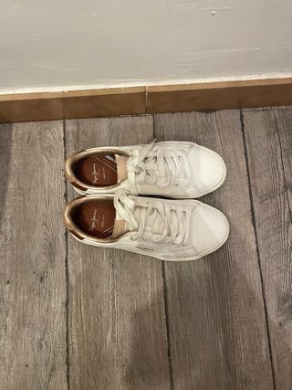 Zapatillas Pepe Jeans Talla 36 Blancas, Doradas