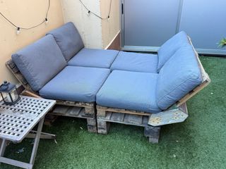 2 Sofás Palets Terraza Exterior