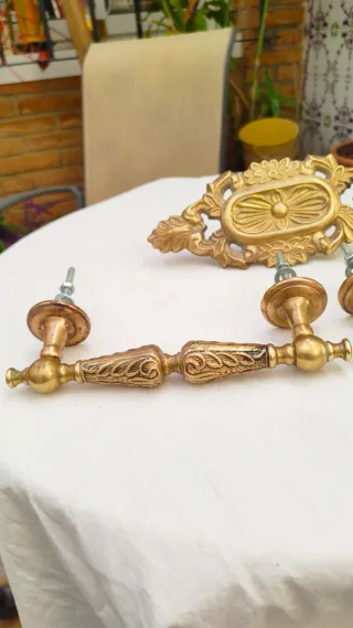 Conjunto antiguos  tiradores embellecedor bronce