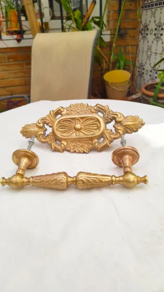 Conjunto antiguos  tiradores embellecedor bronce