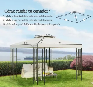 Techo repuesto cenador 3x3m beige