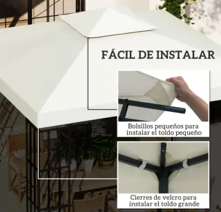 Techo repuesto cenador 3x3m beige