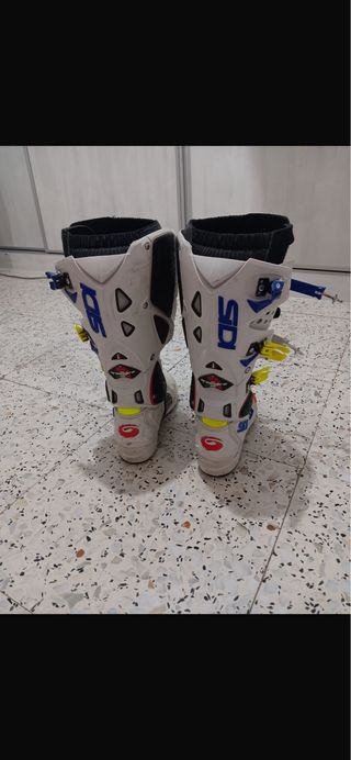 Botas Sidi Motocross Blancas y Azules