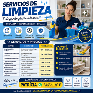Ofrezco servicios de limpieza con responsabilidad