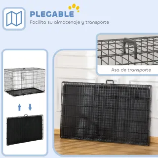Jaula Perro Plegable Transportín Negro