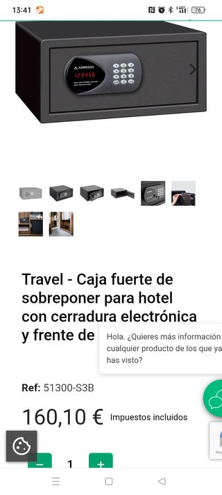 ARREGUI Caja Fuerte Travel Hotel Safe 51300-S3B