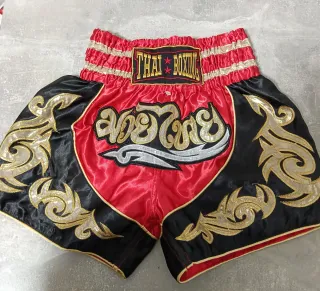 Pantalones Muay Thai Infantil Rojos y Negros