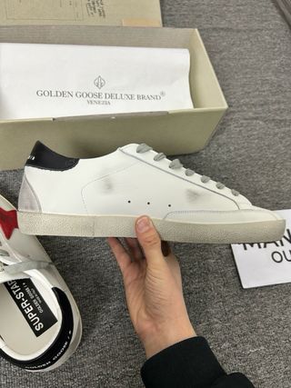 Scarpe Golden Goose Bianche Stella Rossa Unisex