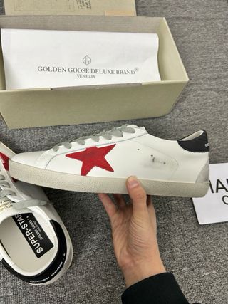 Scarpe Golden Goose Bianche Stella Rossa Unisex