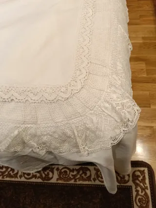 Colcha encaje blanco roto