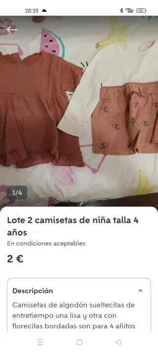 Vestido niña bordado talla 4