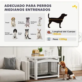 Jaula Perro Mediana 3 en 1 Blanca