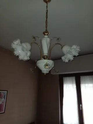 Lampadario design legno e metallo