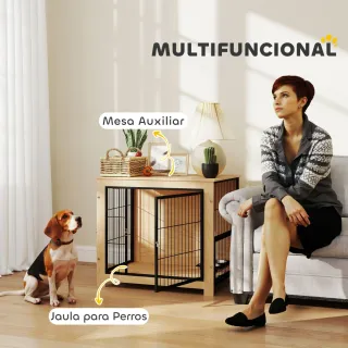 Jaula para Perros Mesa Auxiliar Moderna