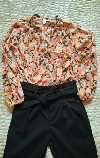 Blusa Mango Estampada Floral Talla M 38