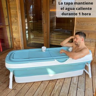Bañera Plegable XXL Azul y Blanca