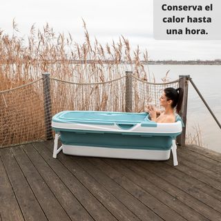 Bañera Plegable XXL Azul y Blanca