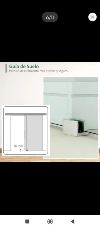 Puerta corredera de cristal con kit